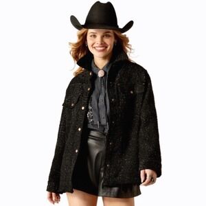 Ariat Jewel Tweed Jacket Black Metallic Western Shacket Western Chic Small
